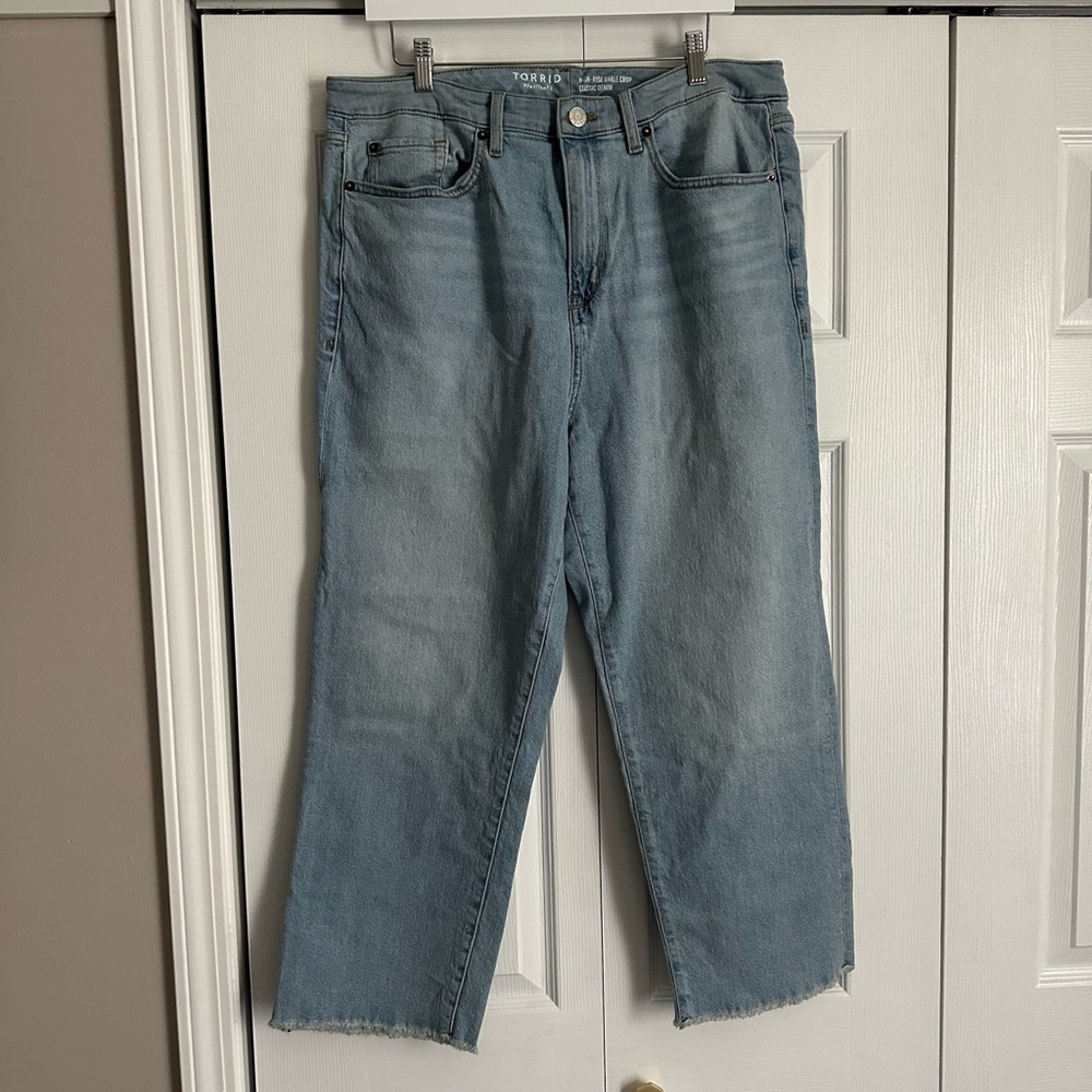 torrid Light Blue High-Rise Ankle Crop Jeans